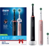 Braun Oral-B Pro 3 3900N Geschenk Edition, Elektrische Zahnbürste schwarz/pink, inkl. 2. Handstück