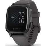 Garmin Venu Sq, Smartwatch dunkelgrau, Schieferfarbenes Silikonarmband