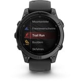 Garmin fēnix E - 47mm, AMOLED, Smartwatch Schwarz/Schiefergrau, Silikon-Armband, Edelstahl