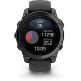 Garmin fēnix E - 47mm, AMOLED, Smartwatch Schwarz/Schiefergrau, Silikon-Armband, Edelstahl