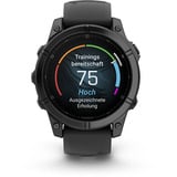 Garmin fēnix E - 47mm, AMOLED, Smartwatch Schwarz/Schiefergrau, Silikon-Armband, Edelstahl