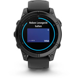 Garmin fēnix E - 47mm, AMOLED, Smartwatch Schwarz/Schiefergrau, Silikon-Armband, Edelstahl