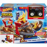 Hot Wheels Monster Trucks Arena World: Entry Challenge - 5 Alarm's Fire Smash Through, Rennbahn inkl. 2 Spielzeugautos