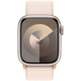 Apple Watch Series 9, Smartwatch silber/hellbeige, Aluminium, 41 mm, Sport Loop