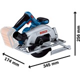 Bosch Akku-Handkreissäge GKS 18V-57-2 Professional blau/schwarz, 2x Li-Ion Akku ProCORE18V 5,5Ah, in L-BOXX