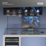 Digitus 8K HDMI Splitter, 1x4 schwarz, mit Downscaler
