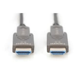 Digitus HDMI / Micro HDMI AOC Hybrid Glasfaserkabel, UHD 4K schwarz, 10 Meter, abnehmbare Stecker