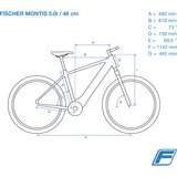 FISCHER Fahrrad Montis 5.0i, Pedelec grau/gelb, 46 cm Rahmen, 29"