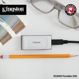 Kingston XS2000 Portable SSD 500 GB, Externe SSD silber/schwarz, USB-C 3.2 Gen 2x2 (20 Gbit/s)