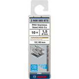 Bosch PRO Stainless Steel HSS-Co Spiralbohrer, Ø 1,5mm 10 Stück, Arbeitslänge 18mm