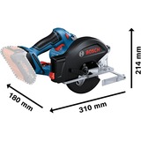 Bosch Professional Akku-Metallkreissäge GKM 18V-50 Professional solo, Handkreissäge blau/schwarz, ohne Akku und Ladegerät