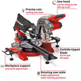 EINHELL Akku-Zug-Kapp-und Gehrungssäge TE-SM 36/8 L Li-Solo, 36Volt (2x18V), Kapp- und Gehrungssäge rot, ohne Akku und Ladegerät