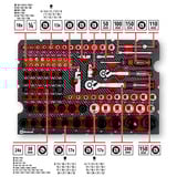 EINHELL E-Case Werkzeugkoffer KFZ, 121-teilig, Werkzeug-Set schwarz/rot, mit Werkzeug-Sortiment für Hobbyschrauber