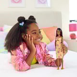 Mattel Barbie Fashionista Puppe im pink-orangenen Karokleid 