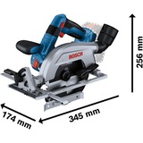 Bosch Akku-Handkreissäge GKS 18V-57-2 Professional solo blau/schwarz, ohne Akku und Ladegerät, in L-BOXX