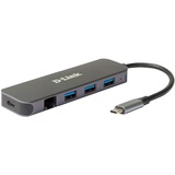 D-Link DUB-2334, Dockingstation silber, USB-A, USB-C, RJ-45