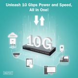 Digitus 16-Port 10G Ethernet PoE+ Injektor, 802.3at 250 W, PoE-Injektor 250W Budget