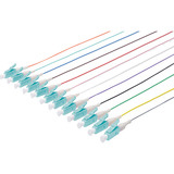 Digitus Durchgefärbte LC Simplex OM3 Pigtails, Kabel mehrfarbig, 12 Stück