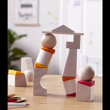 HABA Kreativbausteine Schiefe Türme - Kugeln, Konstruktionsspielzeug 