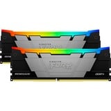 Kingston FURY DIMM 64 GB DDR4-3600 (2x 32 GB) Dual-Kit, Arbeitsspeicher schwarz, KF436C18RB2AK2/64, Renegade RGB, INTEL XMP