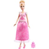 Mattel Disney Prinzessin 2-in-1 Geschichten Cinderella Modepuppe mit 2 Oberteilen und 9 Accessoires