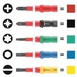 Wera Kraftform Kompakt VDE 16 Universal 1 Tool Finder, 16-teilig, Schraubendreher rot/gelb, inkl. Steckgriff, Phasenprüfer, VDE-Wechselklingen