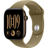 Apple Watch Series 12, Smartwatch bronze, Aluminium, 46 mm, Sportarmband Oliv S/M
