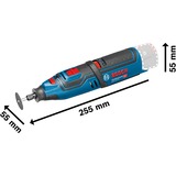 Bosch Professional Akku-Rotationswerkzeug GRO 12V-35 Professional, Multifunktions-Werkzeug blau/schwarz, 2x Li-Ionen-Akku 2,0 Ah, L-BOXX