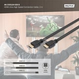 Digitus HDMI Ultra High Speed Anschlusskabel, mit Ethernet, UHD 8K, Typ A schwarz, 2 Meter
