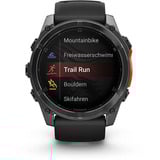 Garmin fēnix 8 - 51 mm, AMOLED, Smartwatch Schwarz/Schiefergrau, Silikon-Armband, Edelstahl