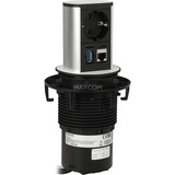 Bachmann Elevator Schutzkontaktsteckdose 1x, Steckdosenleiste aluminium, 1x Schutzkontakt, 1x CAT6, 1x USB