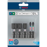 Bosch Professional PRO Impact Bit-Satz, 1/4", PH, PZ, Sechskant, 5-teilig mit Pick and Click-Inlay