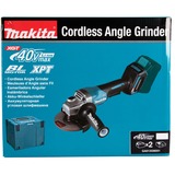 Makita Akku-Winkelschleifer GA013GM201 XGT, 40Volt blau/schwarz, 2x Li-Ion XGT Akku 4,0Ah, MAKPAC Gr.4