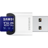 SAMSUNG PRO Plus 128 GB SDXC (2023), Speicherkarte UHS-I U3, Class 10, V30, inkl. USB-Adapter