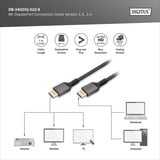 Digitus DisplayPort 1.4 Premium Anschlusskabel, UHD 8K schwarz/grau, 1 Meter