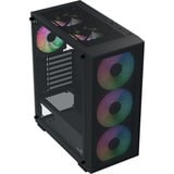 Aerocool B509A Flow-G-BK-v1, mit Netzteil Aero 650, Tower-Gehäuse schwarz, Tempered Glass