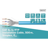 Digitus Professional Cat.6a U/FTP Verlegekabel simplex, Eca blau, 500 Meter Trommel