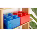 Room Copenhagen LEGO Storage Brick 4 Top Lid Glitter, Aufbewahrungsbox rot/transparent