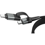 Ansmann Magnetisches 4in1 Ladekabel schwarz, USB-A / USB-C / Lightning