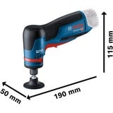 Bosch Professional Akku-Geradschleifer GWG 12V-50 S Professional solo blau/schwarz, ohne Akku und Ladegerät, in L-BOXX