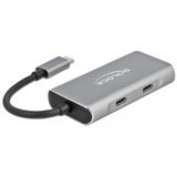 DeLOCK Externer USB 3.2 Gen 2 USB Type-C Hub, USB-Hub grau, USB-C