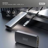 Digitus 4K Video Extender USB-C > HDMI, 30 Meter, HDMI Verlängerung schwarz, Sendeeinheit + Empfängereinheit