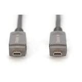 Digitus HDMI / Micro HDMI AOC Hybrid Glasfaserkabel, UHD 4K schwarz, 30 Meter, abnehmbare Stecker
