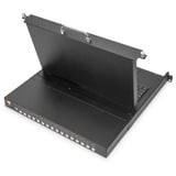 Digitus Modulare HD LCD KVM Konsole mit 17" TFT 16 Port HDMI, KVM-Switch schwarz, deutsches Tastaturlayout, 16 Port HDMI KVM-Switch, Touchpad