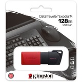 Kingston DataTraveler Exodia M 128 GB, USB-Stick rot/schwarz, USB-A 3.2 Gen 1