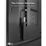 goobay Ultra High-Speed HDMI-Flexiadapter, Kabel schwarz/gold