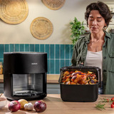 Cecotec Heißluftfritteuse Cecofry&Grill Duoheat 6500 schwarz, 2.200 Watt, Korb 6,5 Liter, mit Sichtfenster, doppeltes Heizelement