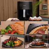 Cecotec Heißluftfritteuse Cecofry&Grill Duoheat 6500 schwarz, 2.200 Watt, Korb 6,5 Liter, mit Sichtfenster, doppeltes Heizelement