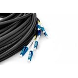 Digitus Glasfaser Universal Breakout Kabel, Duplex, LC/UPC Stecker, Singlemode OS2 schwarz, 100 Meter, vorkonfektioniert