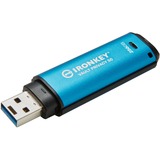 Kingston IronKey Vault Privacy 50 256 GB, USB-Stick hellblau/schwarz, USB-A 3.2 Gen 1